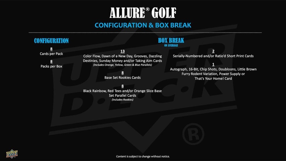 2026 Upper Deck Allure Golf Hobby Box