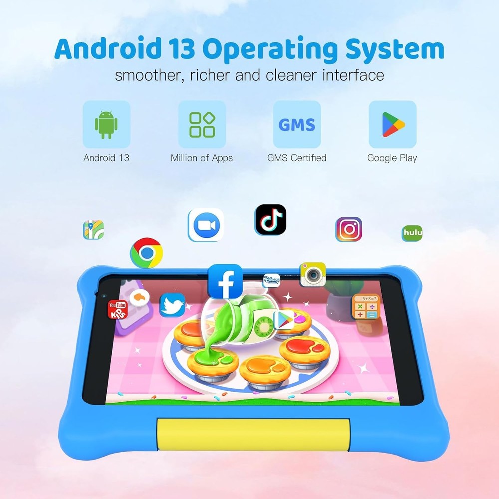 Kids Tablet 7" Android 12 Quad-core Tablet 32GB Tablets Shockproof Touchscreen