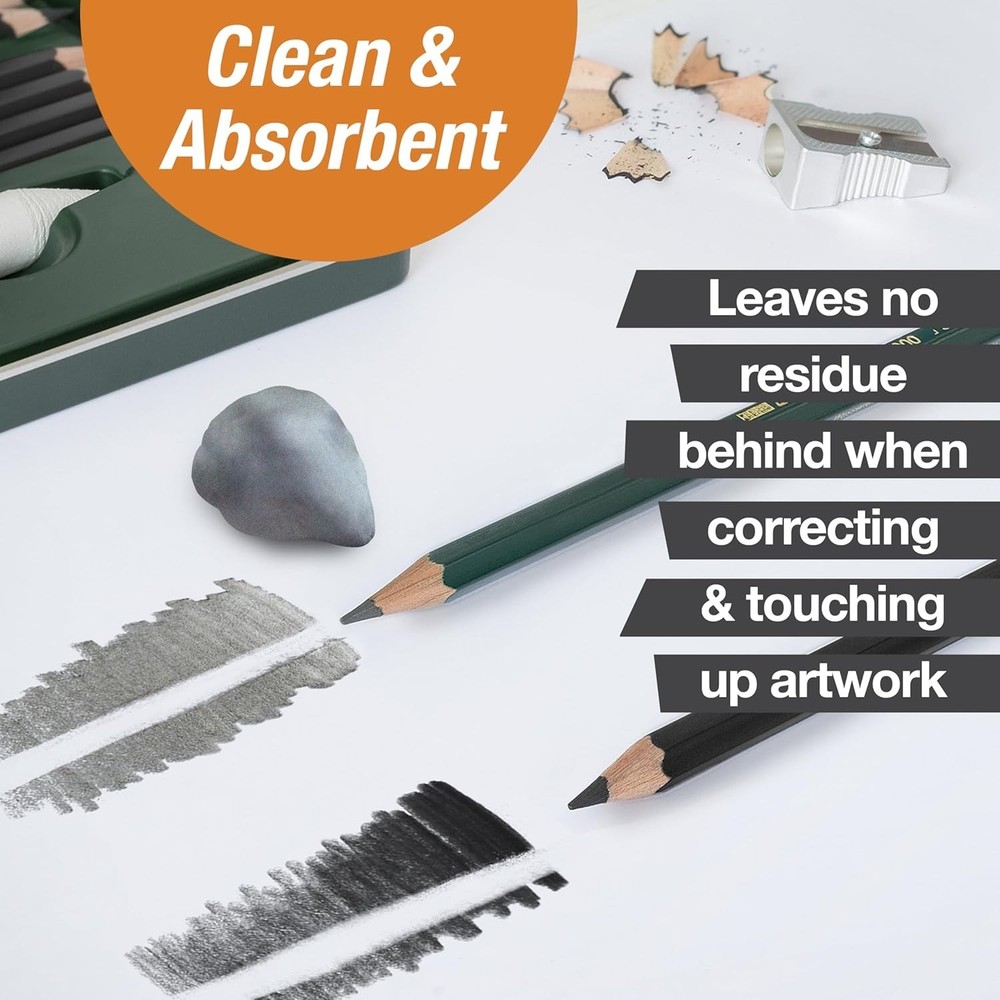 Versatile Kneadable Eraser for Artists - Grey with Convenient Storage Case