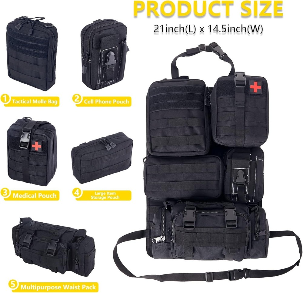 Universal Tactical Seat ​Back Organizer Vehicle Molle Panel Storage Bag