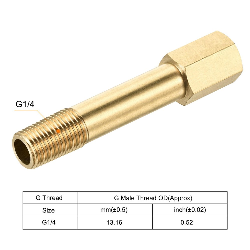 Brass Pipe Fitting G1/4 Adapter 75mm Extension Connector Hex Coupling