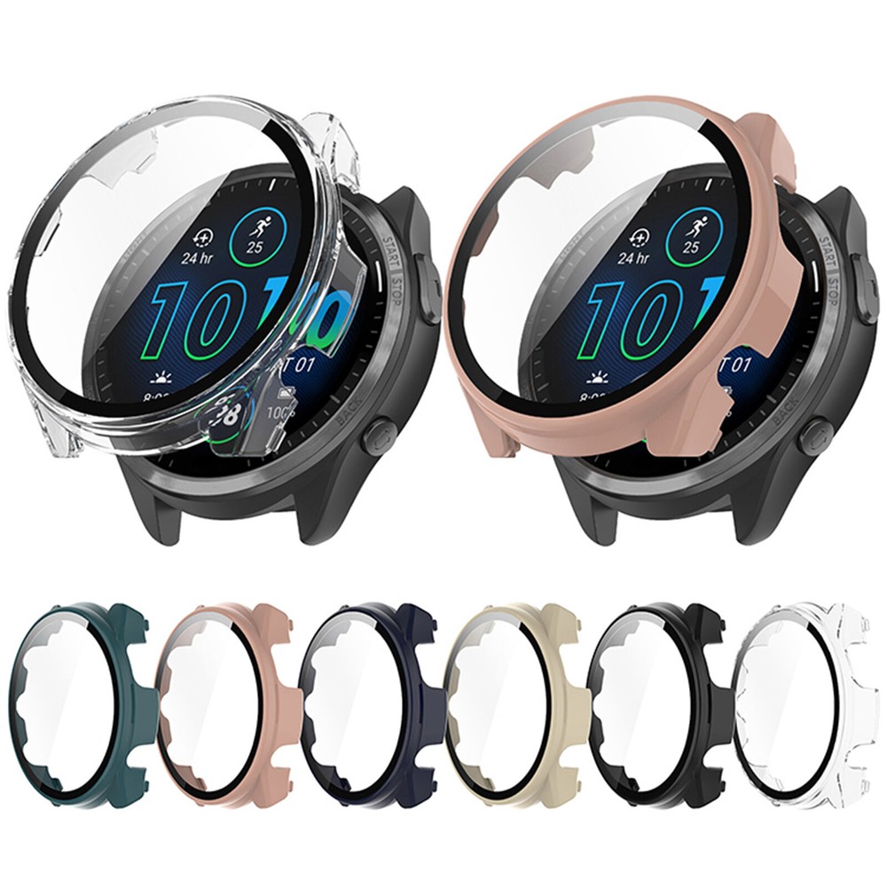 For Garmin Forerunner965 PC+Tempered Film Integrated Watch Protective Case Part