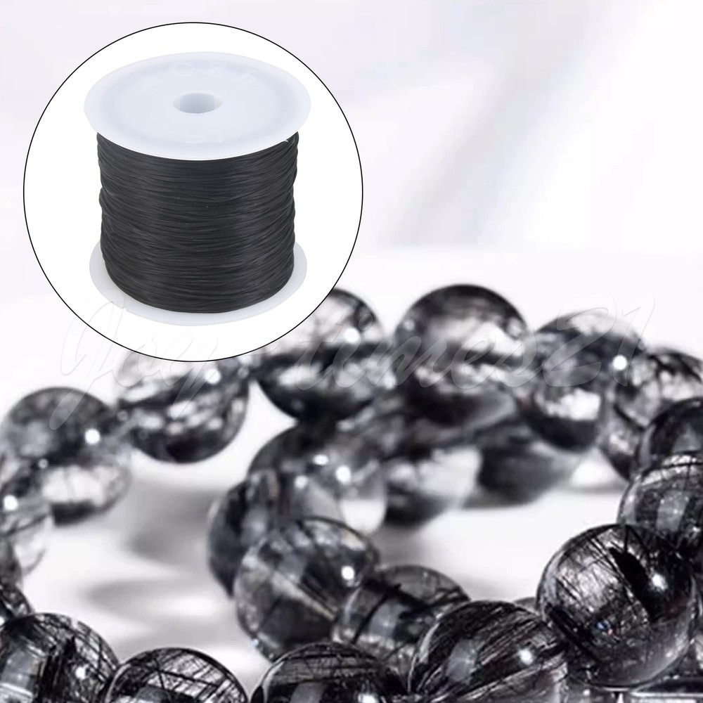 3 Pcs Black Craft Elastic String Thread 0.5mm for Jewelry Making 0.5mm