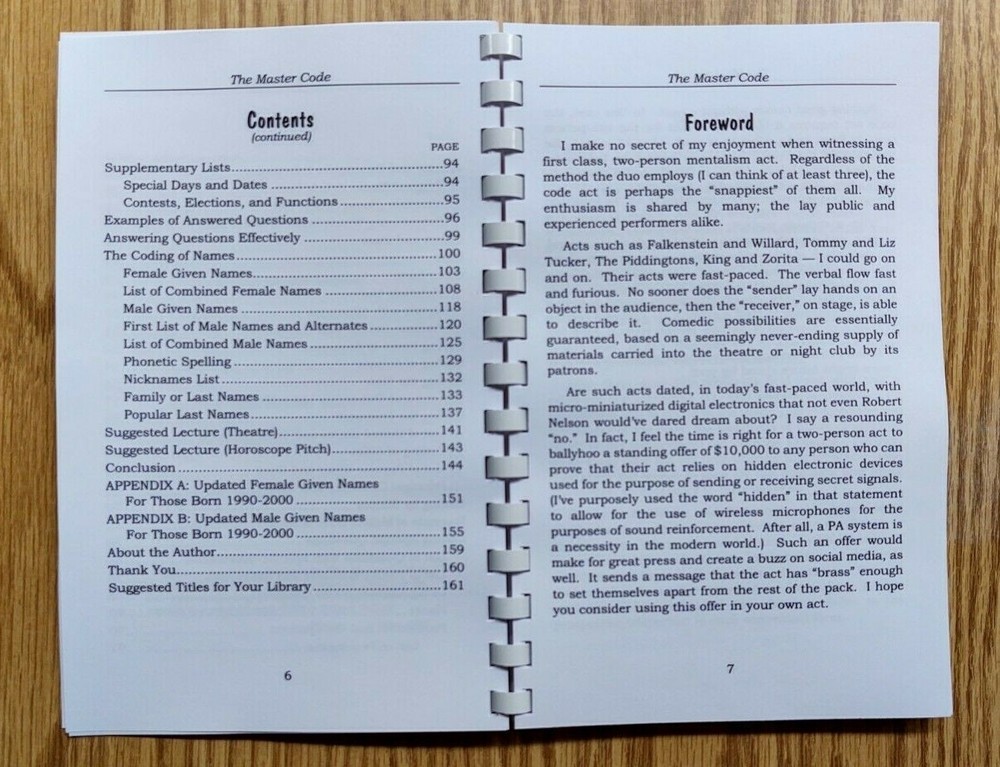 The Master Code by Robert A. Nelson (2-person psychic act)