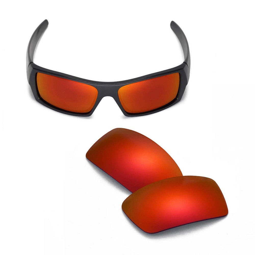 Walleva Mr.Shield Polarized Fire Red Replacement Lenses for Oakley Gascan