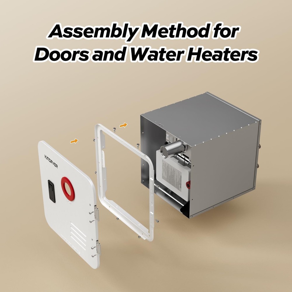 KINGRVER 15 x 18 Inches White Door kit - This Only for KINGRVER RV Tankless W...