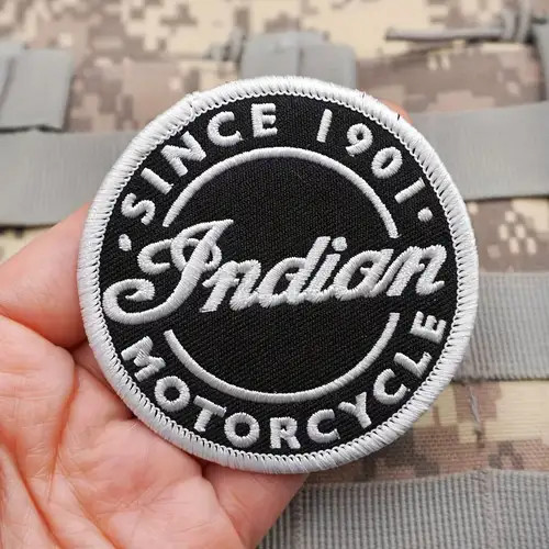FABULOUS INDIAN MOTORCYCLES "SINCE 1901" EMBROIDERED IRON-ON PATCH...