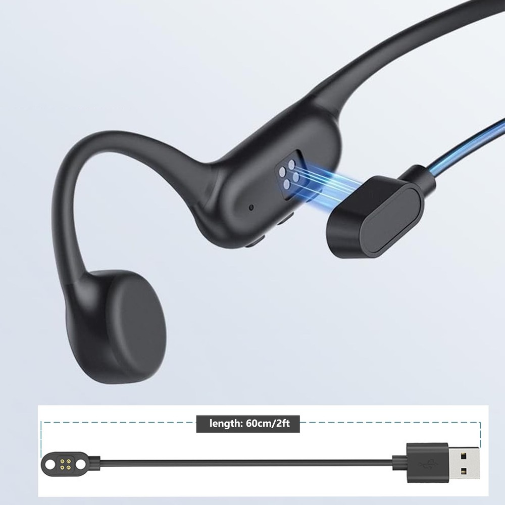 VBANU Replacement Charging Cable for Bone Conduction 60 centimeters, Black