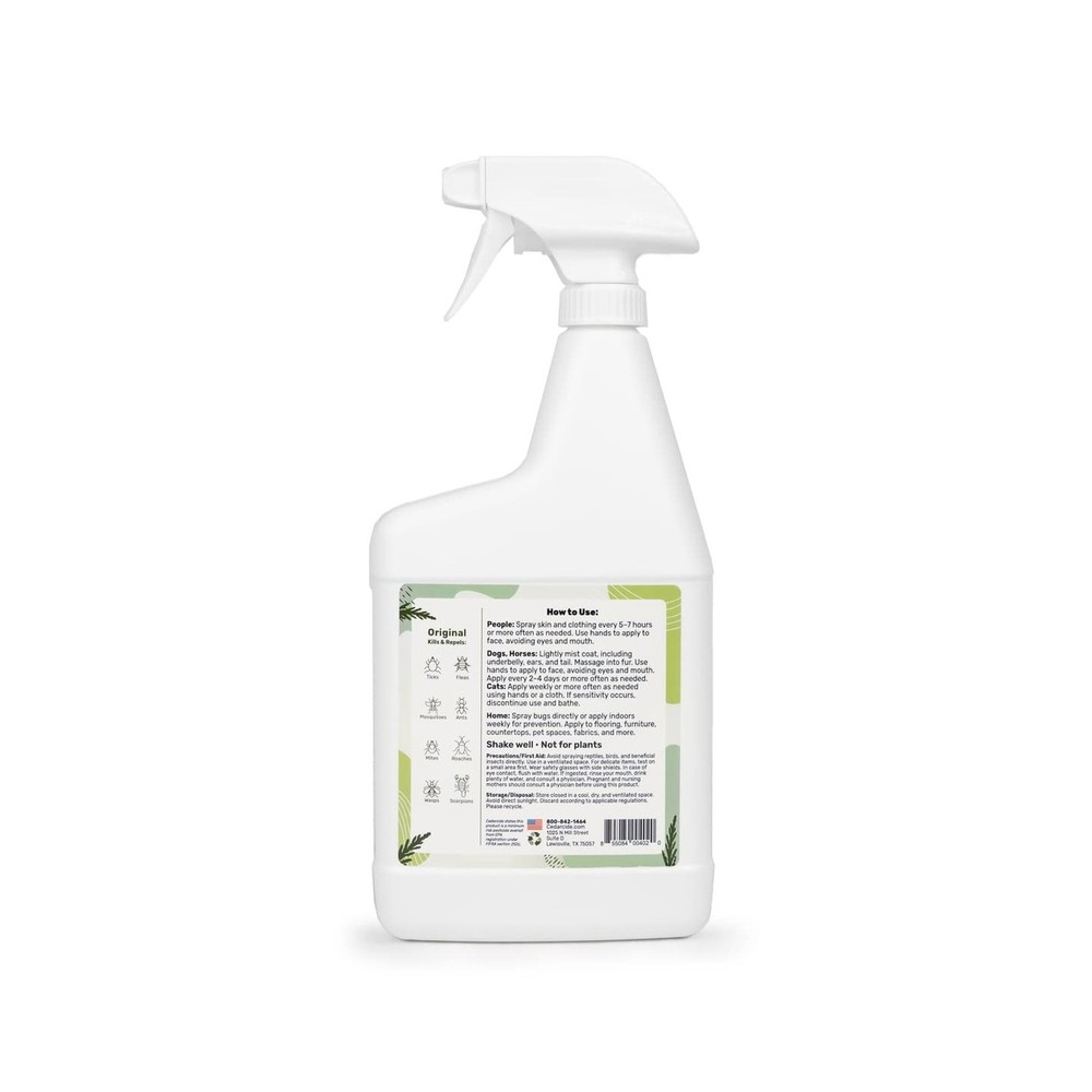 Cedarcide Original Bug Spray | Repel & Kill Fleas, Ticks, Mosquitoe... Fast Ship