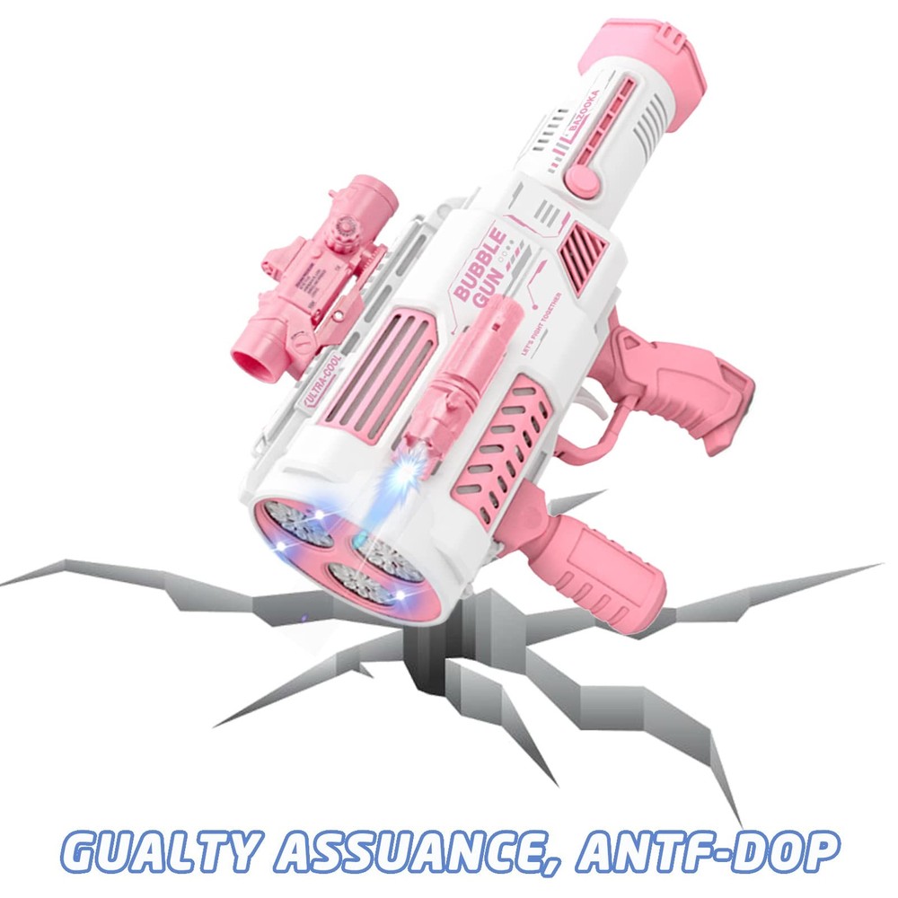 VERSDITAS Gatling Bubble Gun 7.5x16.7" Automatic Bubble Blower w/ 2 Batteries