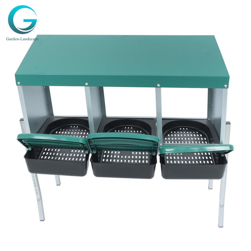 Automatic Egg Collection With Metal Legs 3 Holes Nesting Box For Chickens