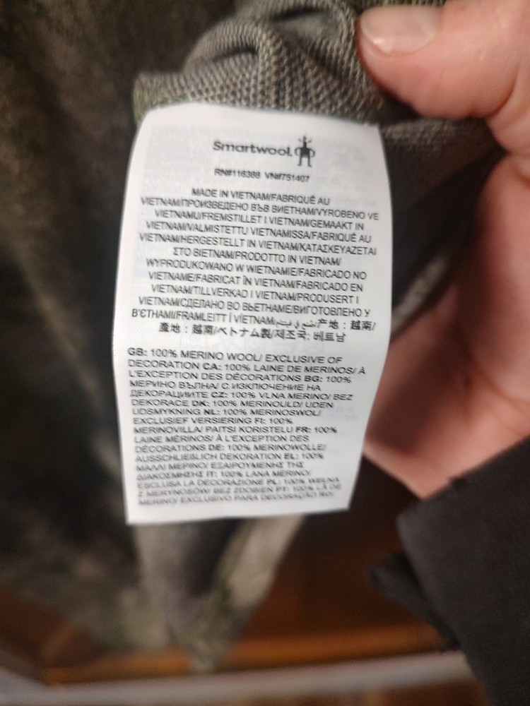 Smartwool Classic 100% Merino Wool Winter Moss Forest Base Layer Mens Medium