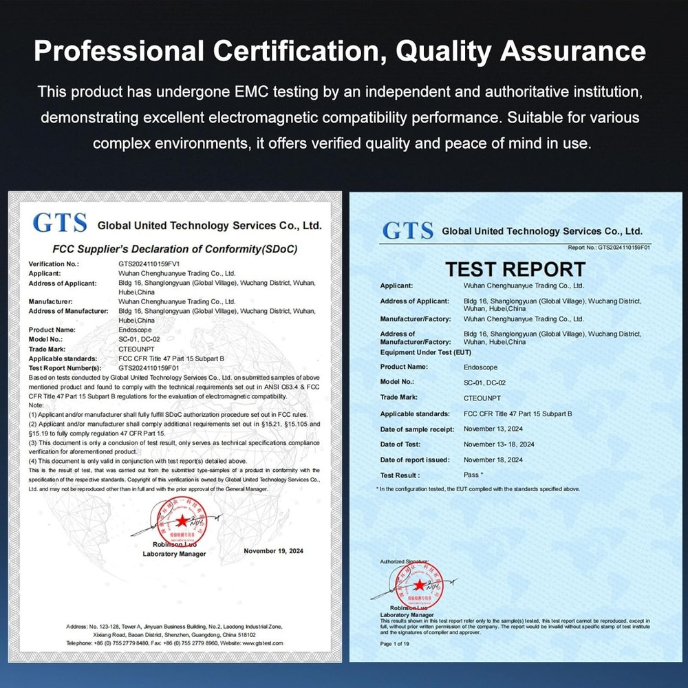 Semi-Rigid Snake Camera for Android iPhone, Dual Lens