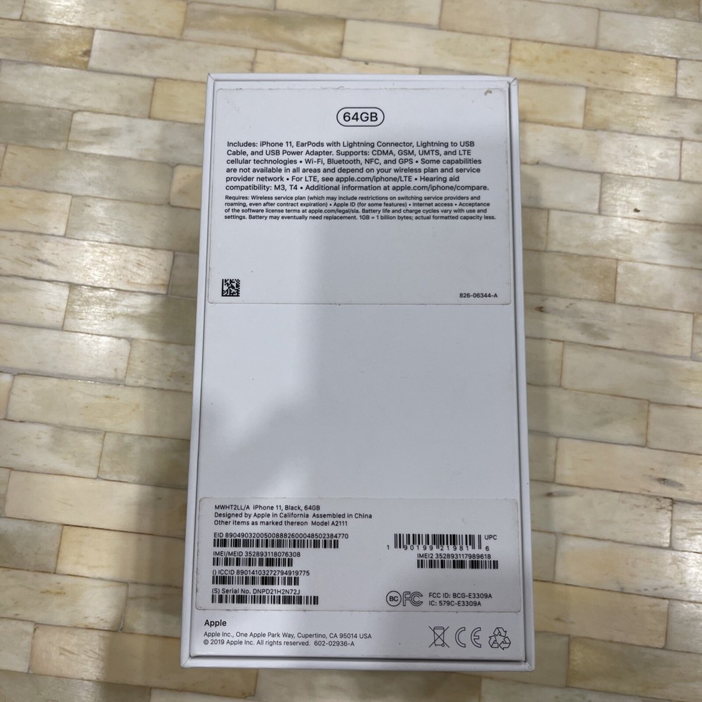 Apple iPhone 11 Black 64GB - BOX ONLY