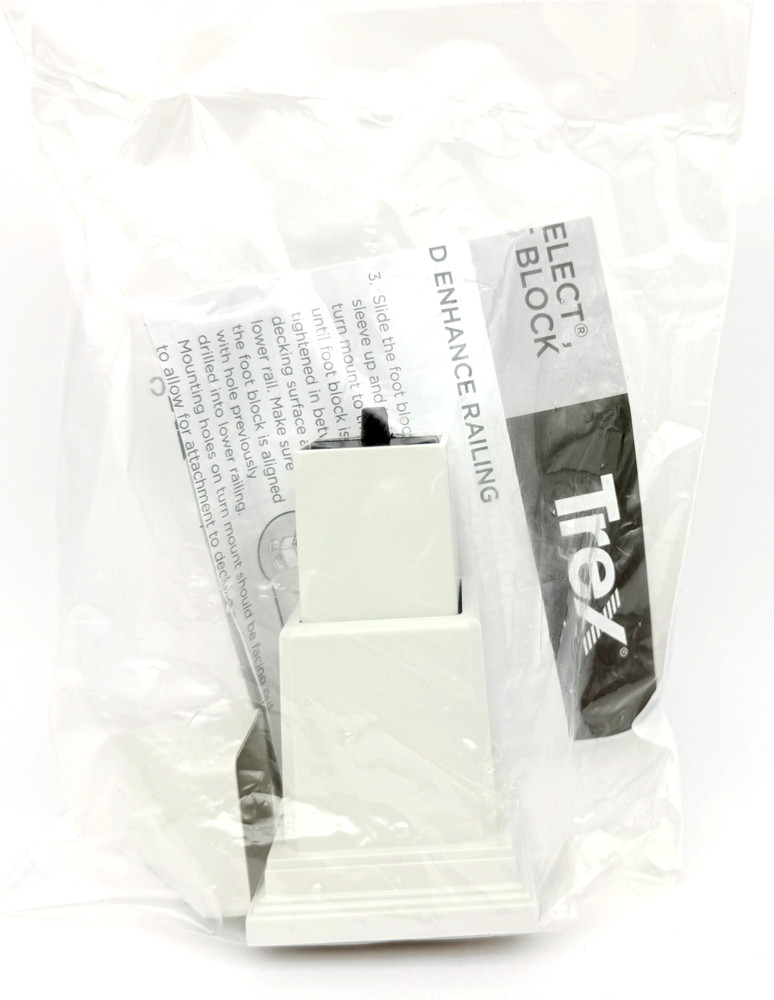 2 - Trex Transcend Adjustable Footblock PC Color WHITE New Item # WTFTBLKPC