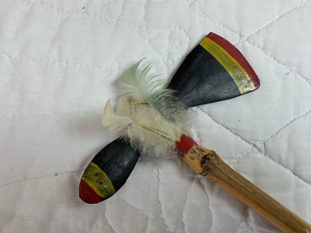 Antique Souvenir Trading Post Tomahawk, Bamboo Handle, Hand Made