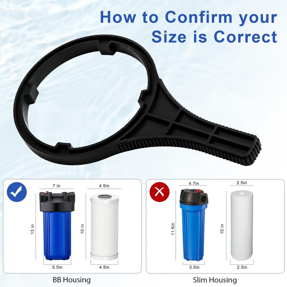 Water Filter Wrench set Heavy Duty fits Big Blue Filter Housing
