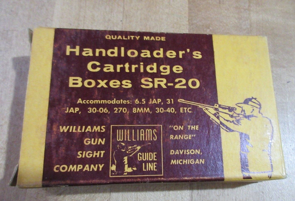 Empty Ammo Box Williams SR-20  Handloaders Cartridge Box with insert  (w17) # 92