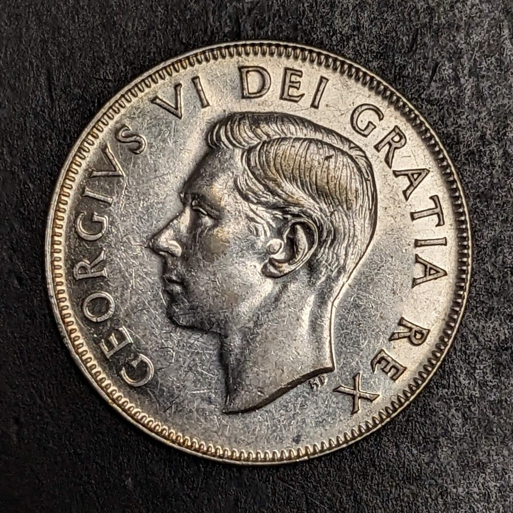 1950 Canada Silver Half Dollar George VI No Design