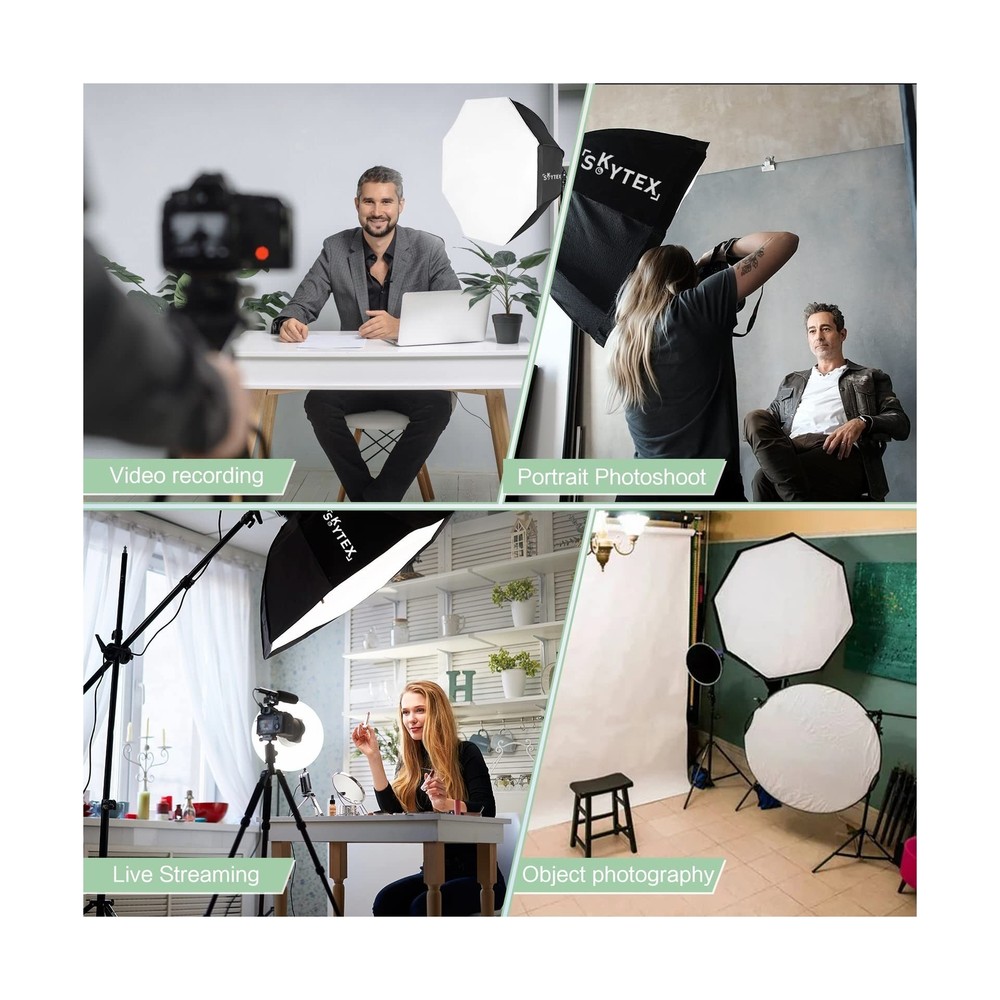 Octa Softbox Lighting Kit, Skytex Upgrade Continuous Photography Lighting Kit...