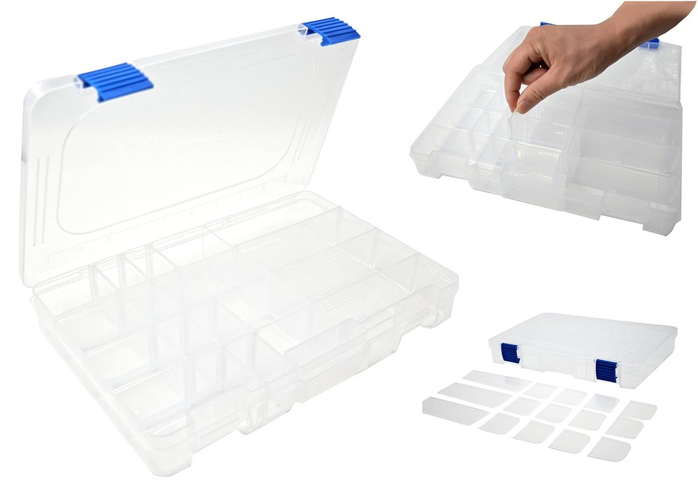 Medium Plastic Fishing Tackle Box Storage Organizer Box 3600 with Adjustable ...