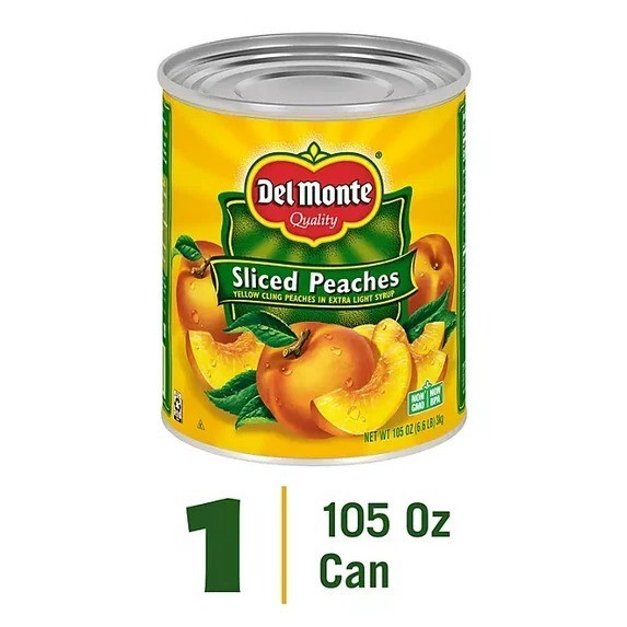 Del Monte Lite Sliced Peaches (105 oz.) Fast Ship