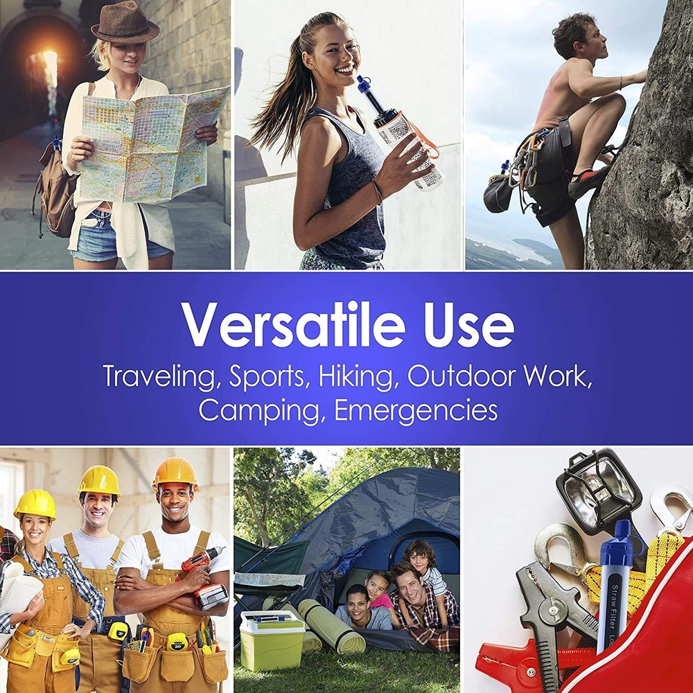 Logest 4 Pack Water Filter Straw - Portable, Compact, Multipurpose Water Puri...