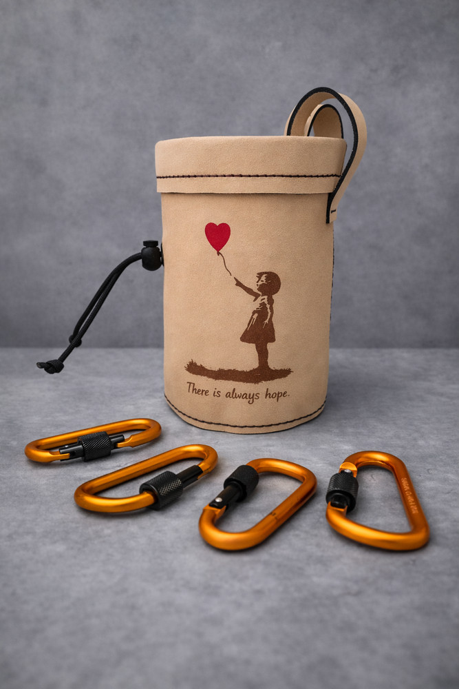 Custom Pet Portrait Leather Chalk Bag