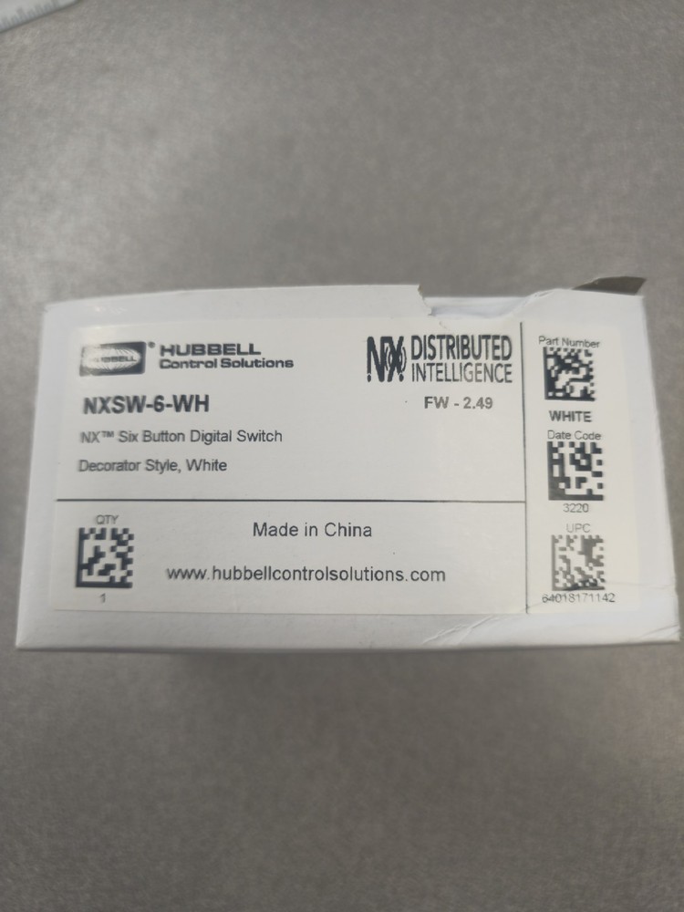 Hubbell Control Solutions XSW-6-WH six button digital switch