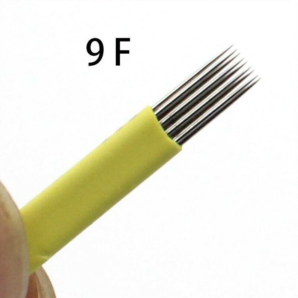 Double Rows Microblading 9 Pin Needles Permanent Makeup Manual Eyebrow 9F Blades