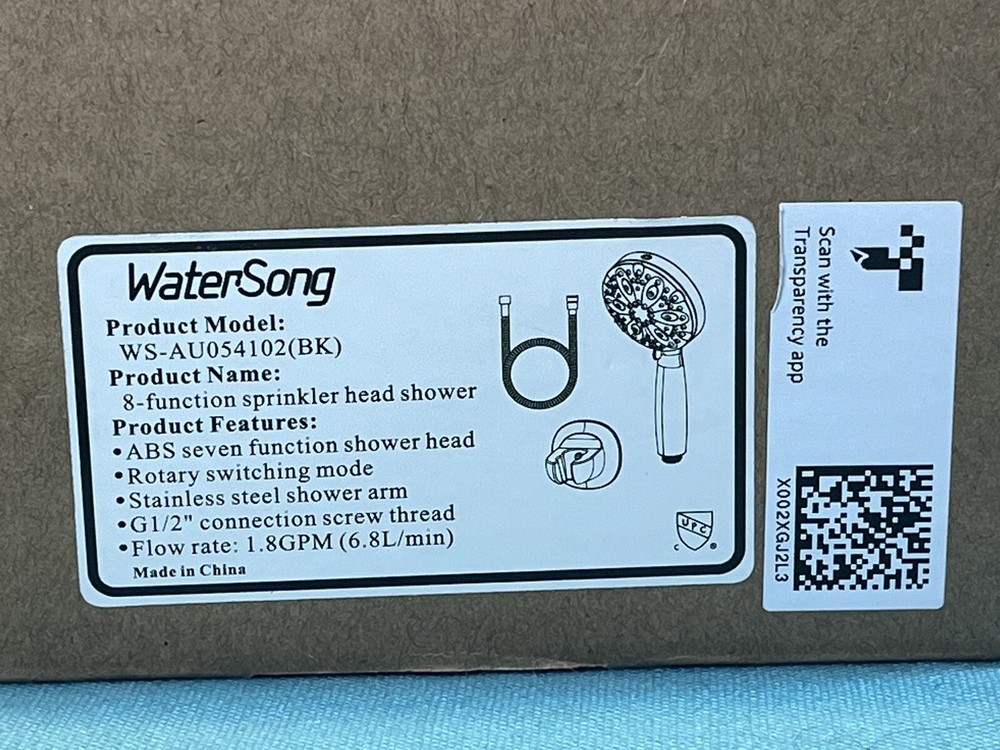 Watersong 7-Function Handheld Shower Head Black Matte New In Box
