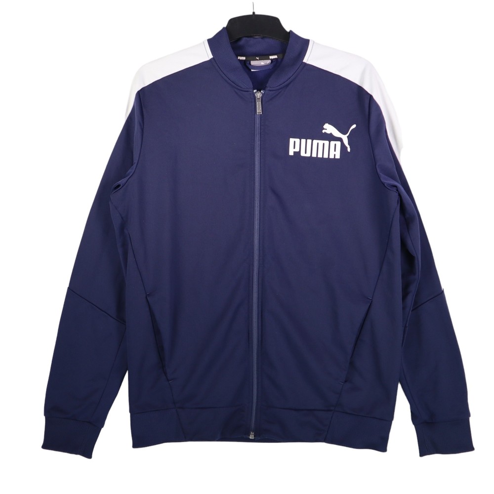 Puma Mens Track Jacket Blue Size M Long Sleeve Collared Polyester Elastane
