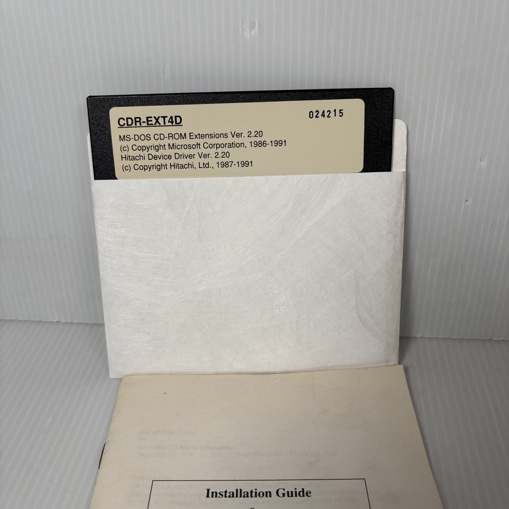 Hitachi MS-DOS CD-ROM Extensions & Driver Ver 2.20 Floppy Disk & Manual
