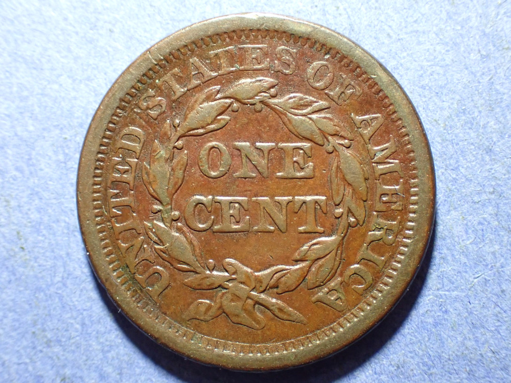 1855 Knob On Ear Large Cent VF