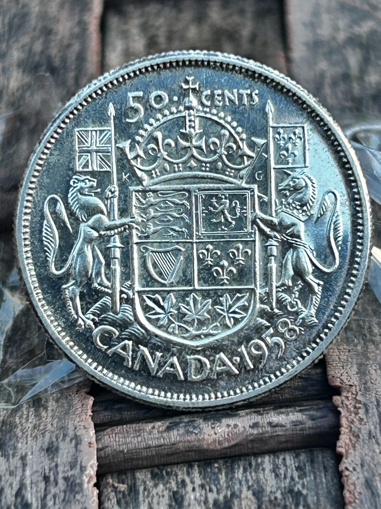 1958 Canada 50 Cents Silver Coin REF J 10