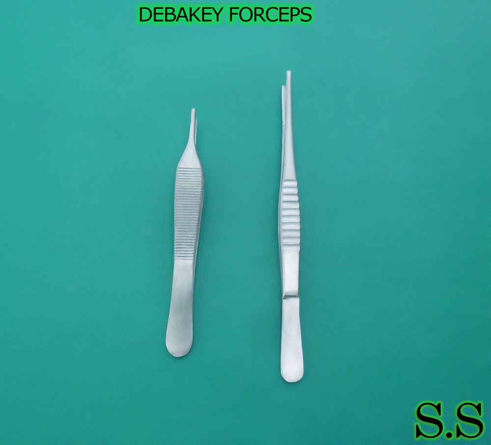 2 ASSORTED DEBAKEY FORCEPS SURGICAL DENTAL ATRAUMATIC