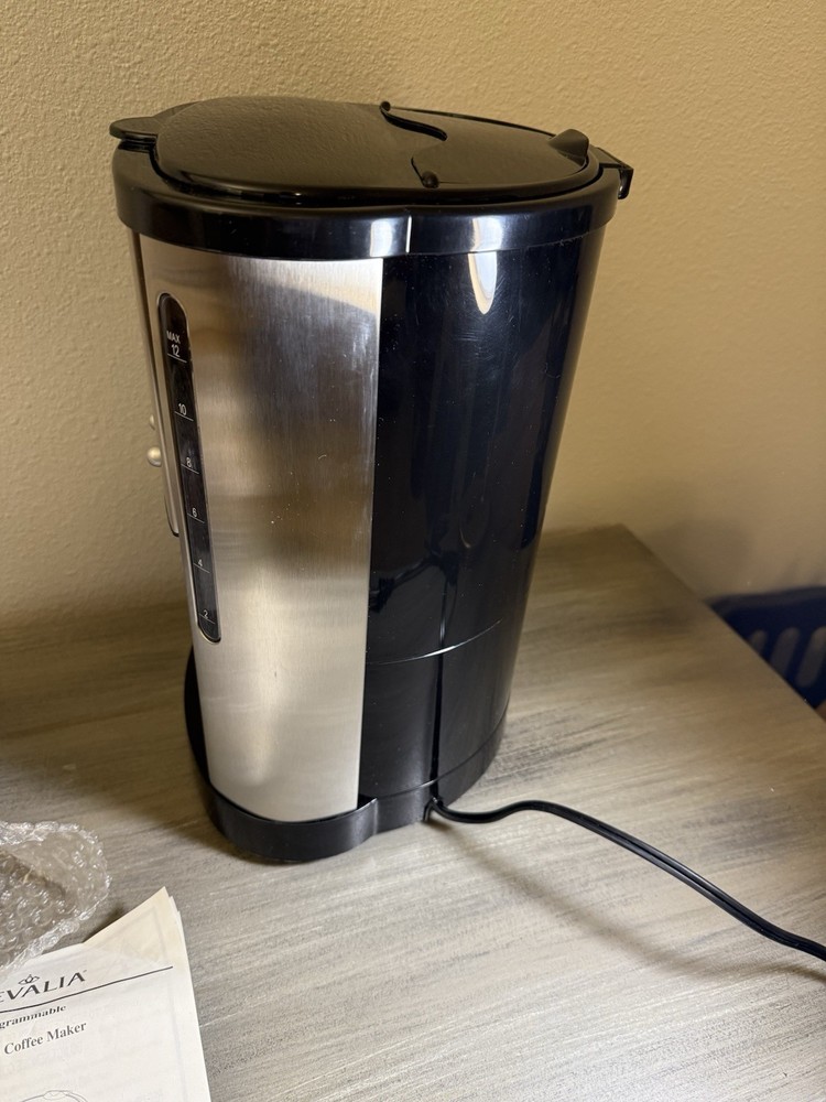 Gevalia Kaffe 12-Cup Coffee Maker XCC-12 Programmable Stainless Black Open Box