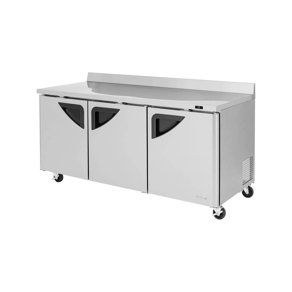 Turbo Air TWR-72SD-N 72" 3-Section Worktop Refrigerator w/ 3 Doors, 19 cu. ft.