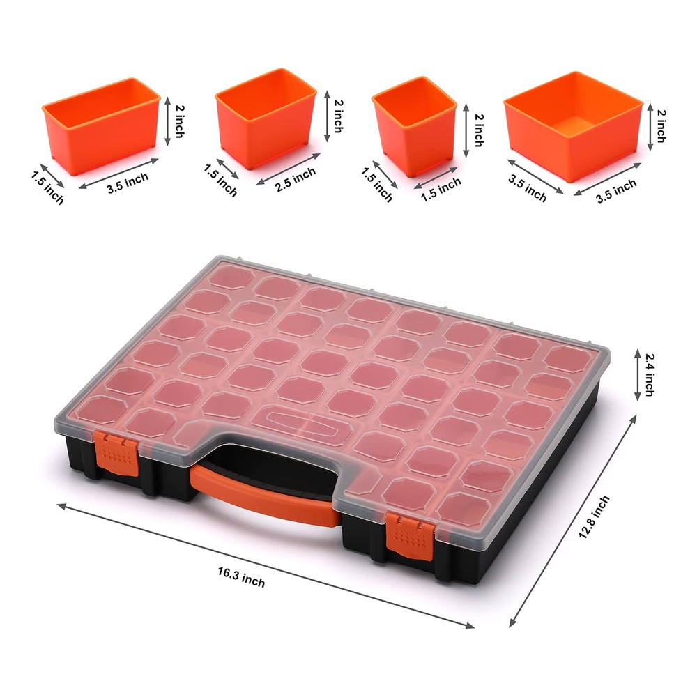 AIRTOON 2PCS Multi-Purpose Toolbox, Professional Organizer with 22 Bin Compar...