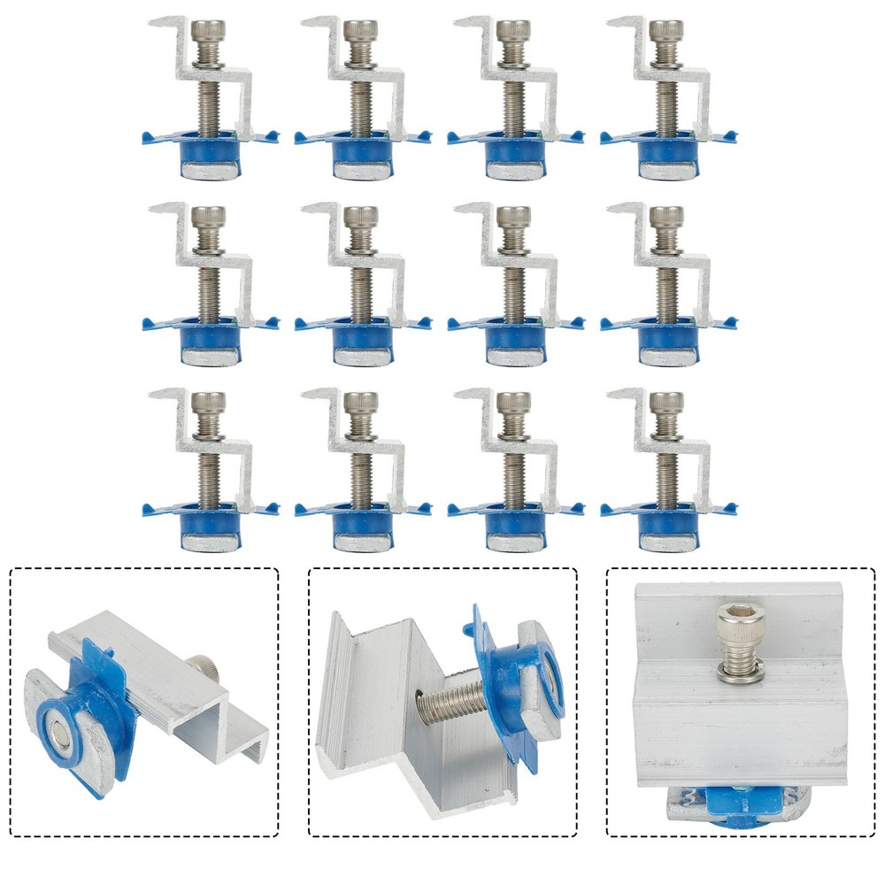 12X For Mounting Rail Solar Panel Bracket Clamps Module Clamp Solar Panel Holder