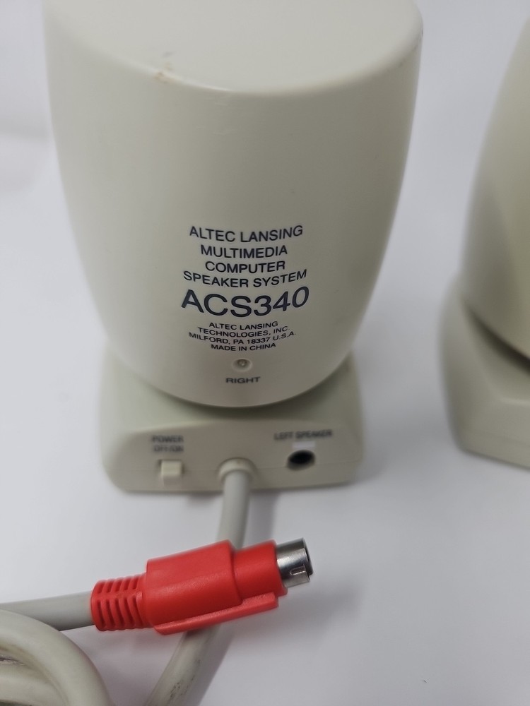 Altec Lansing ACS340 Multimedia Computer Wired 3.5mm Speakers Tested Works