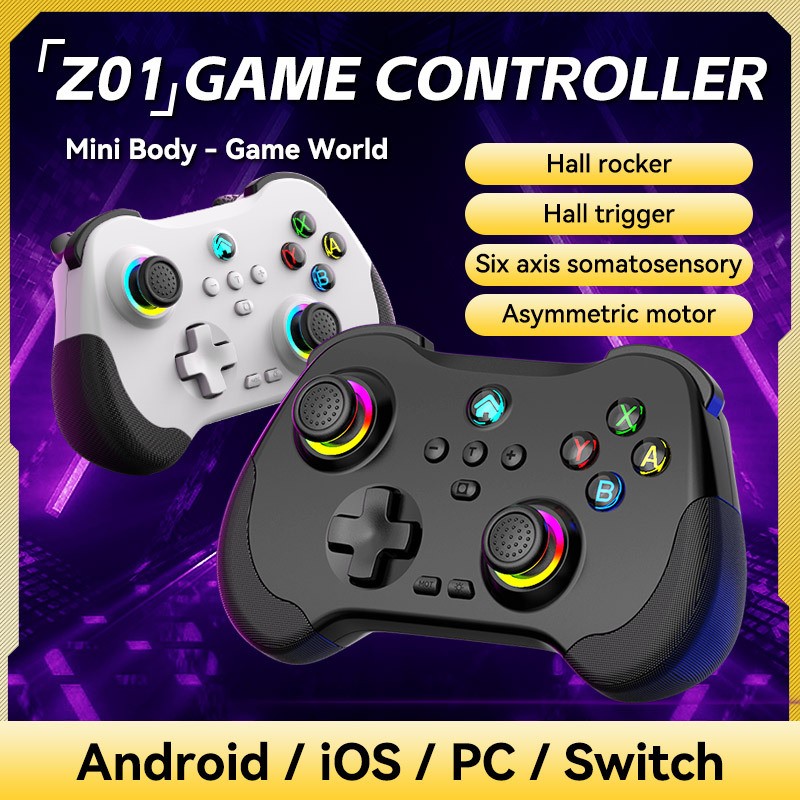 Z01 Wireless Game Controller for SWITCH, Android and ios computers, PS3 and PS4