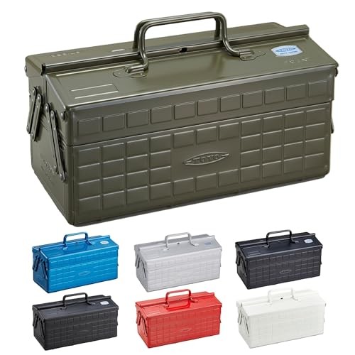 TOYO Steel Tool Box ST-350 [moss green] 2-Tier Stackable Storage Made in Japan