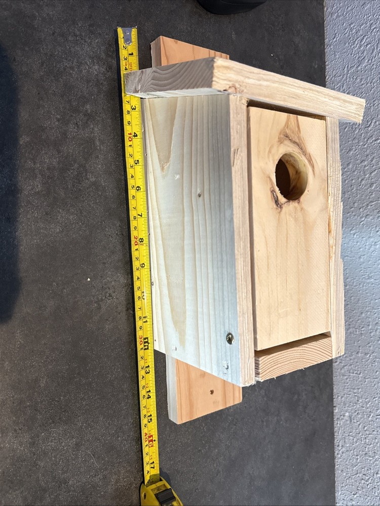 Birdhouse Blue Natural Wood