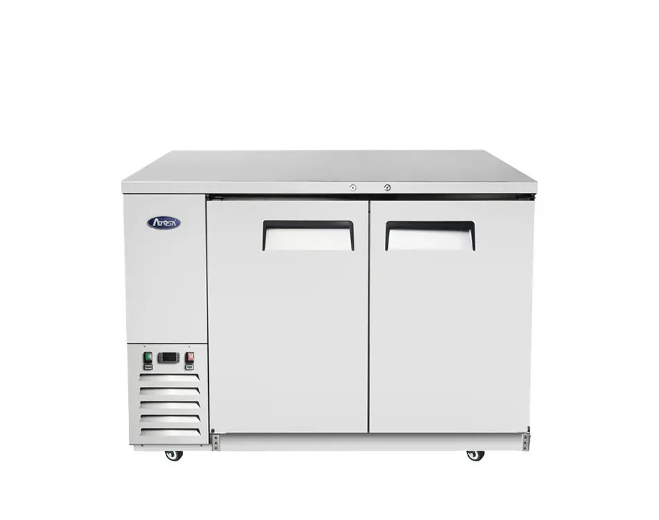 Atosa SBB59GRAUS1 59" Shallow Depth Double Solid Door Back Bar Cooler