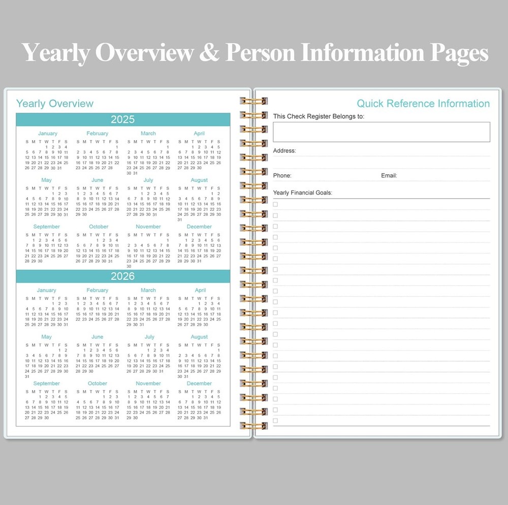 Check Register - A5 Checkbook for Personal Checkbook, Expense Black