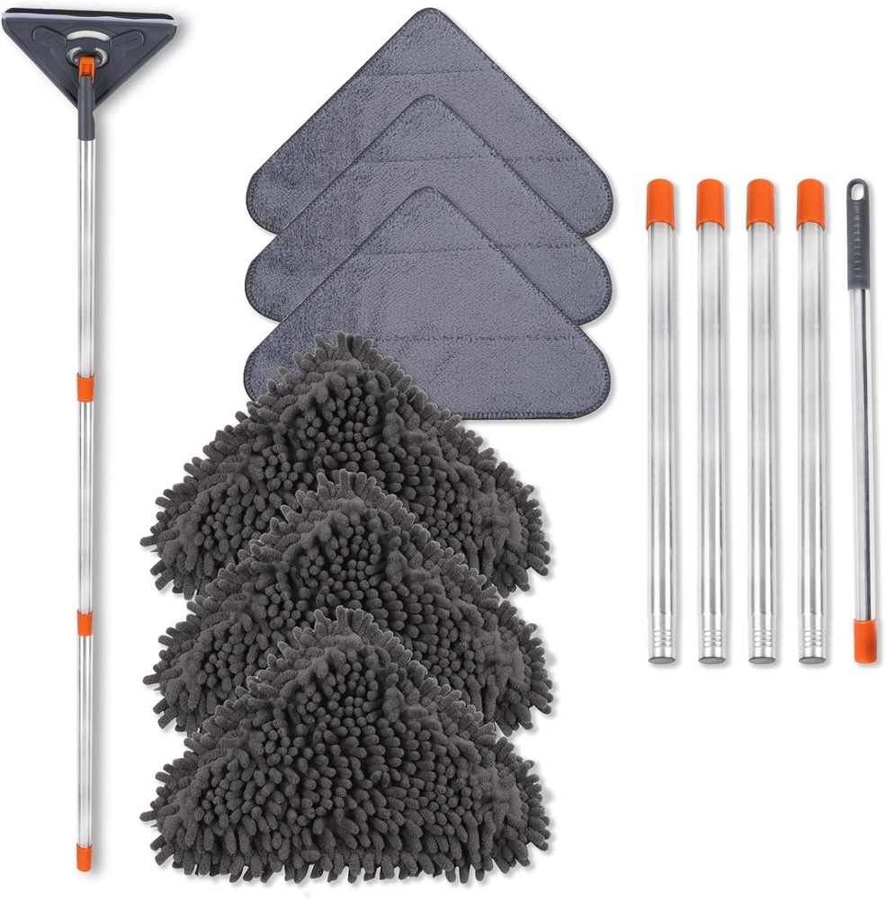 Versatile Wall Mop with Adjustable 79-Inch Handle for Easy High Cleaning