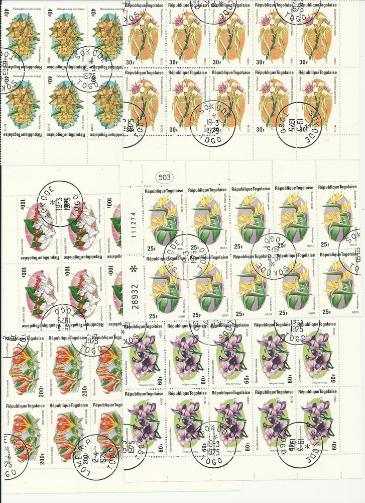 Togo No. 1079 - 1084 Canceled Zehnerblocks (P5)