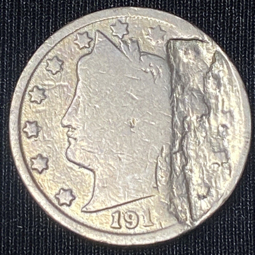1912 Liberty Head Nickel 5c LAMINATION ERROR #39536