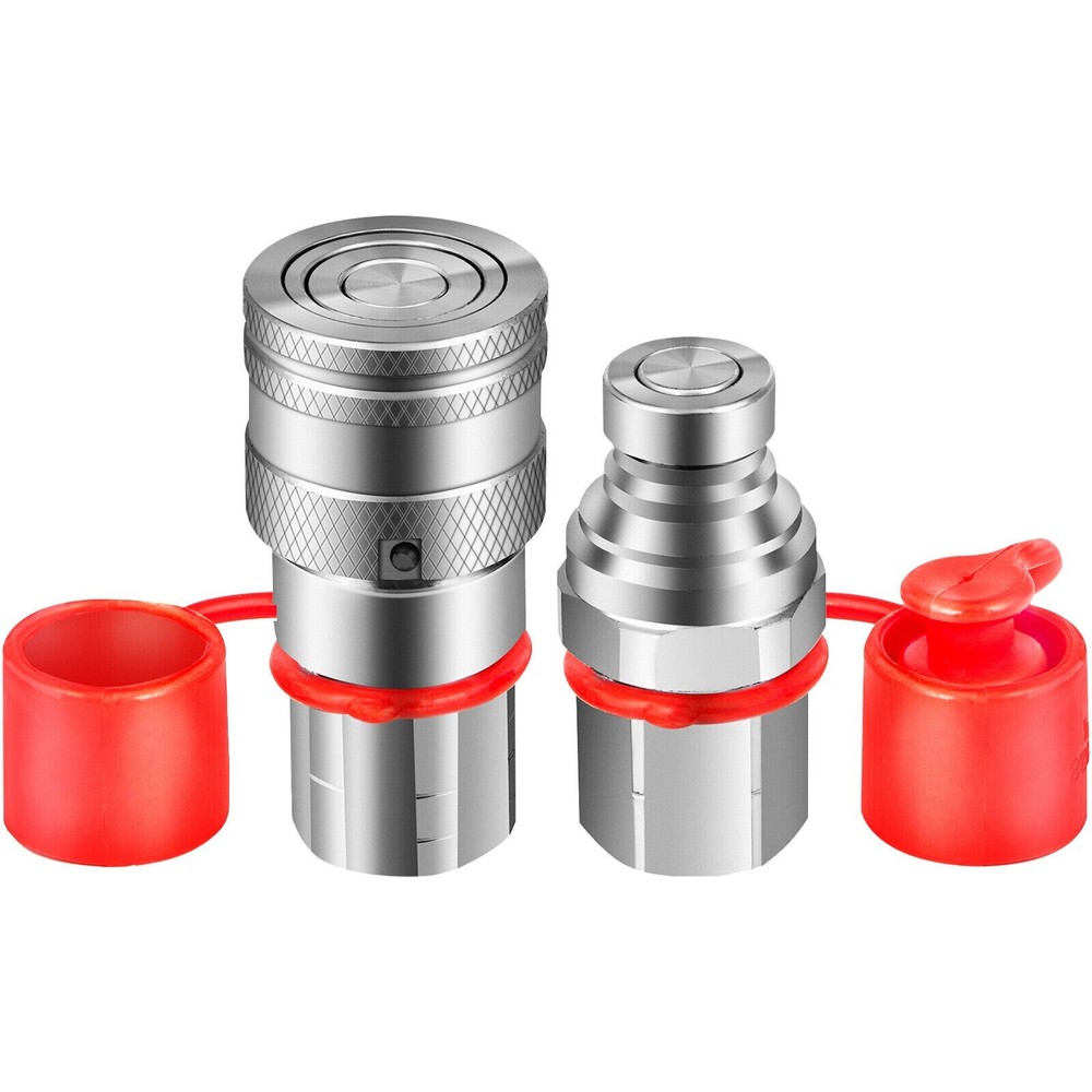 2Set 1/2" Skid Steer Bobcat Flat Face Hydraulic Quick Connect Coupler / Coupling